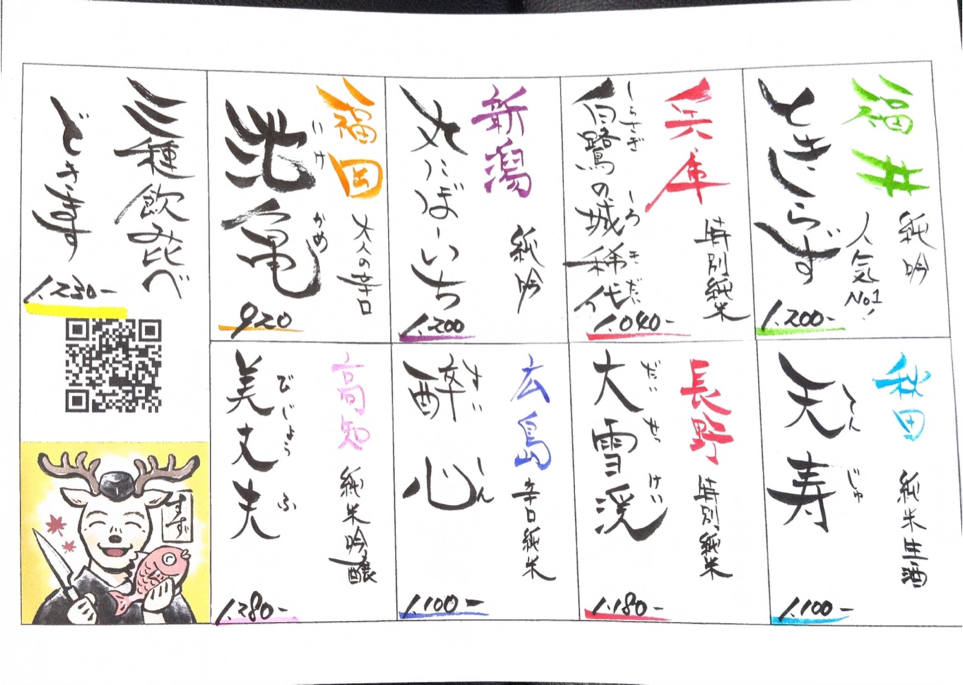 日本酒3種飲み比べ